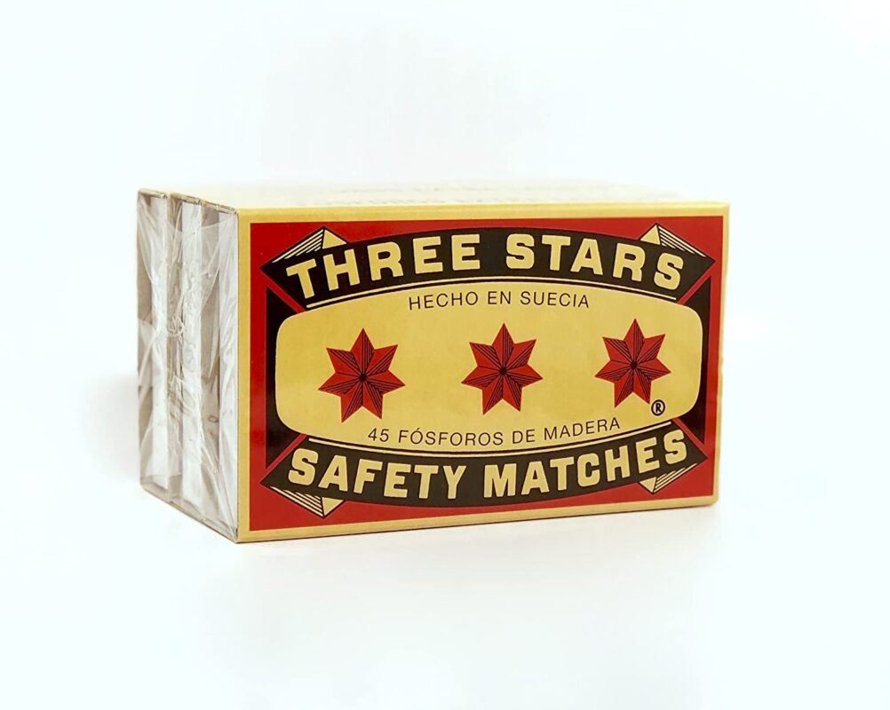 Three Stars Safety Matches Extra Long - 3 Packs - Antojo Boricua