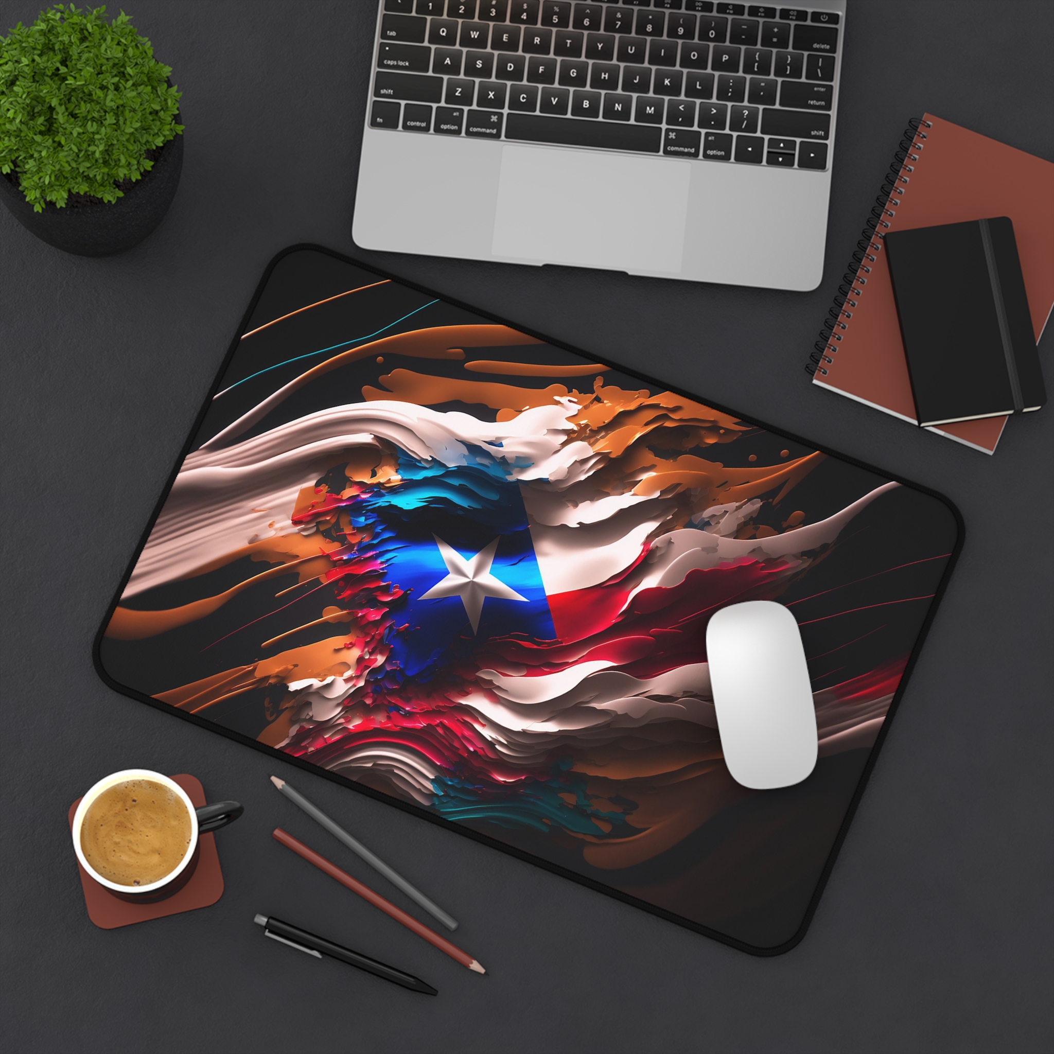 Puerto Rico Abstract Flag - Desk Mat - Image 4