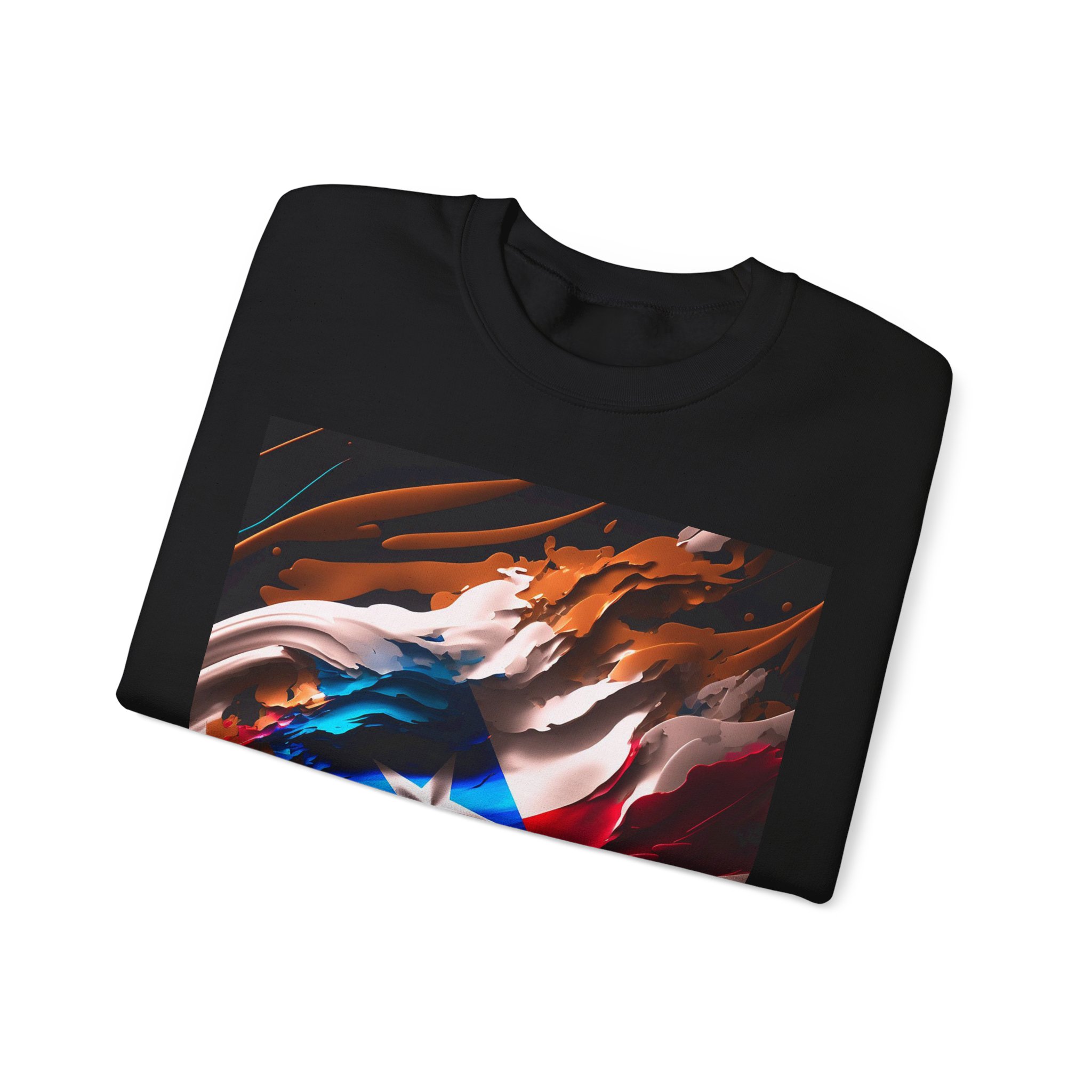 Puerto Rico Abstract Flag - Unisex Heavy Blend™ Crewneck Sweatshirt - Image 3