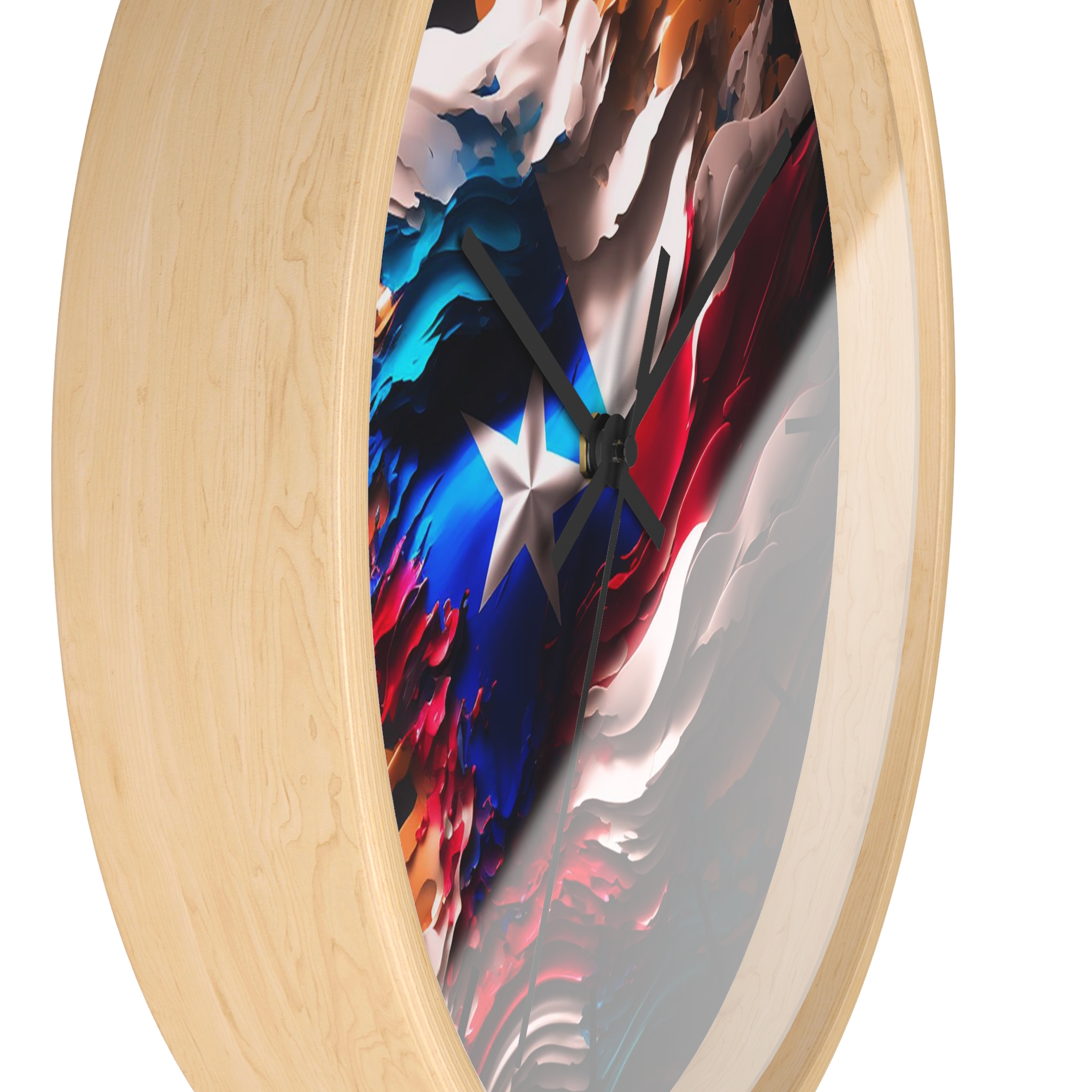 Puerto Rico Abstract Flag - Silent Wall Clock 10 in. - Image 8