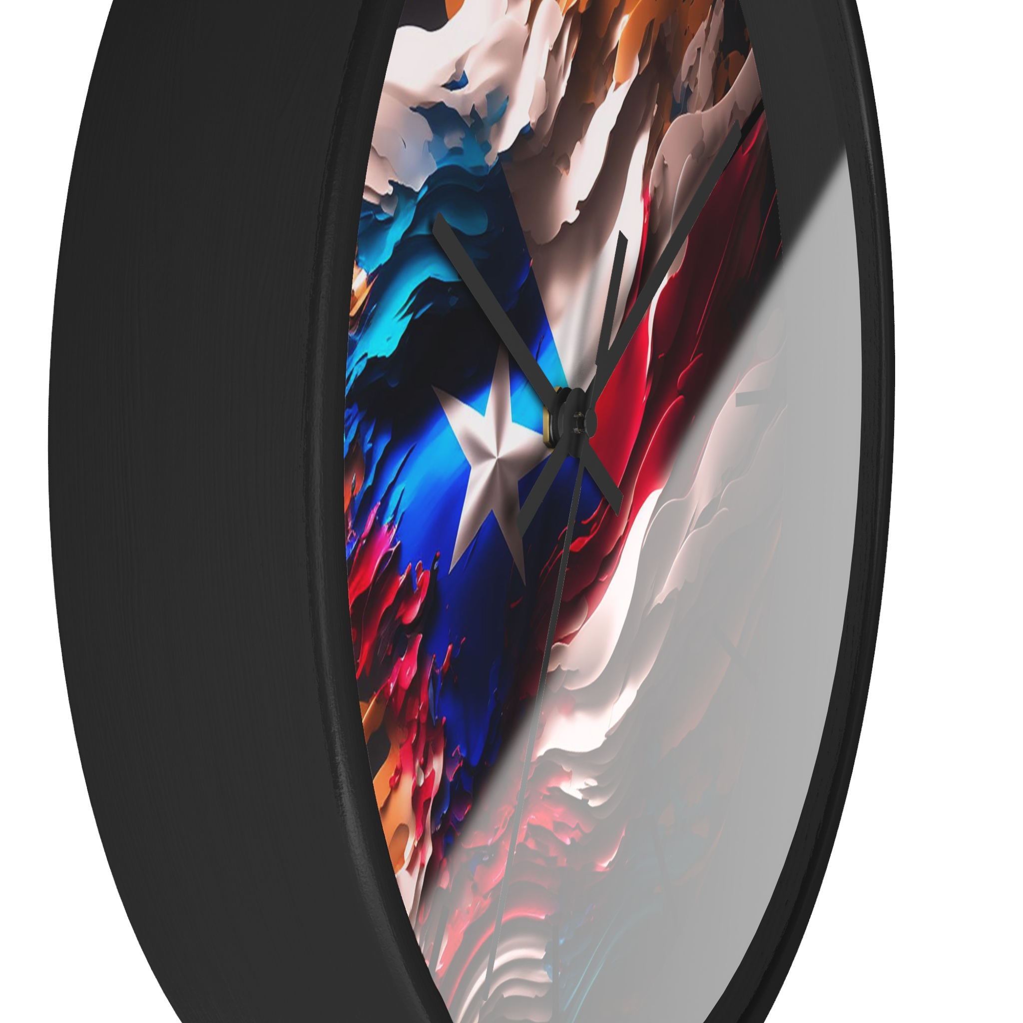 Puerto Rico Abstract Flag - Silent Wall Clock 10 in. - Image 2