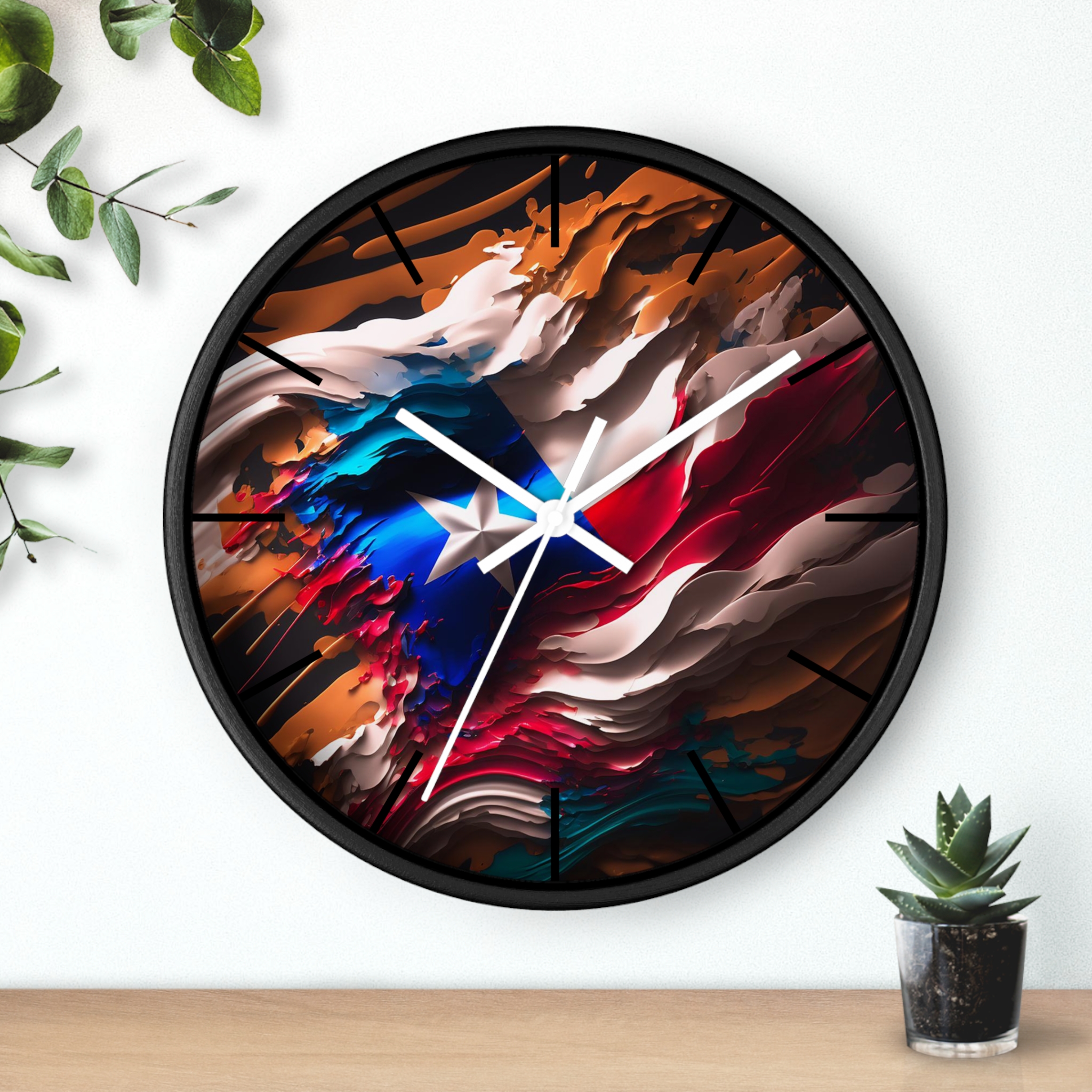 Puerto Rico Abstract Flag - Silent Wall Clock 10 in. - Image 6