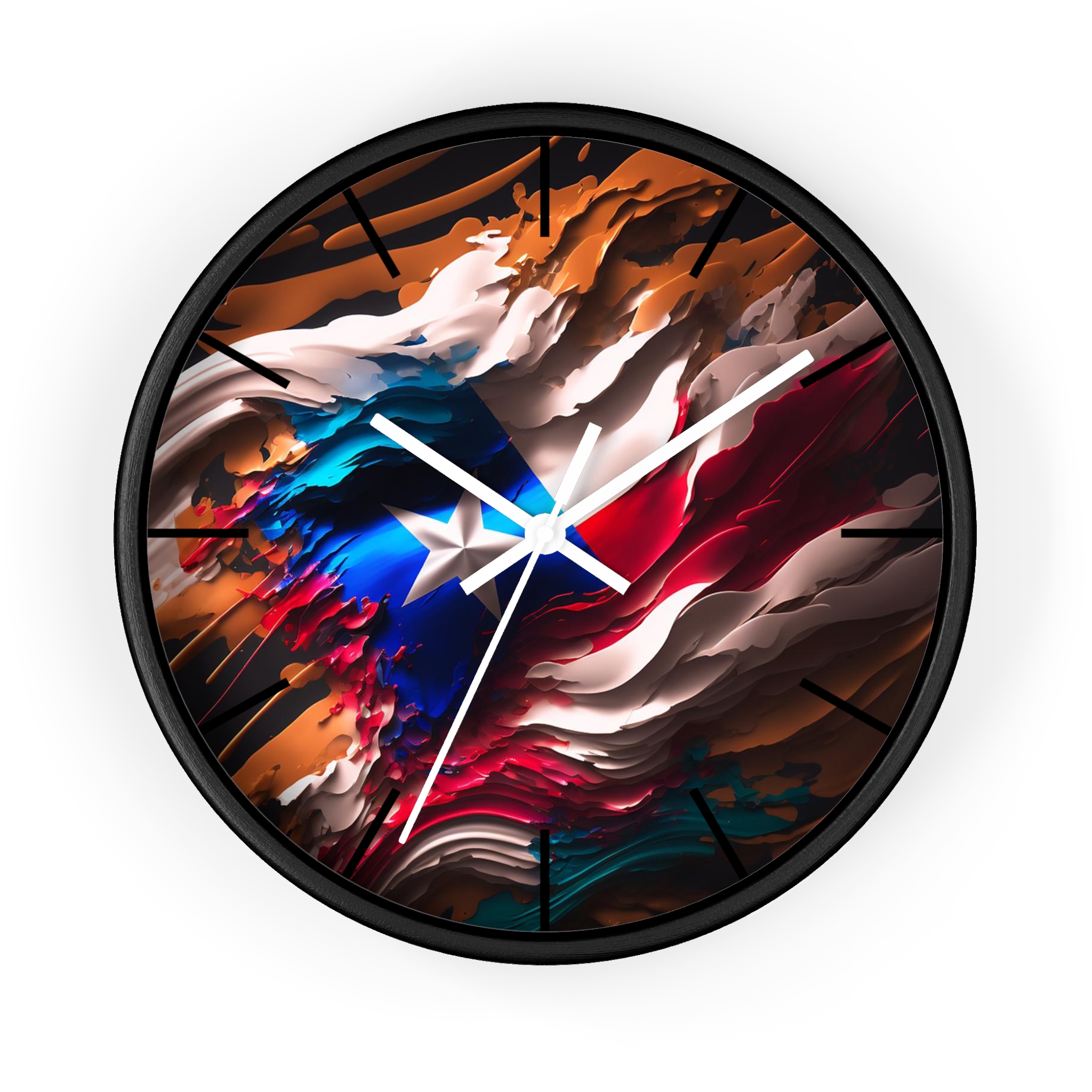 Puerto Rico Abstract Flag - Silent Wall Clock 10 in. - Image 4