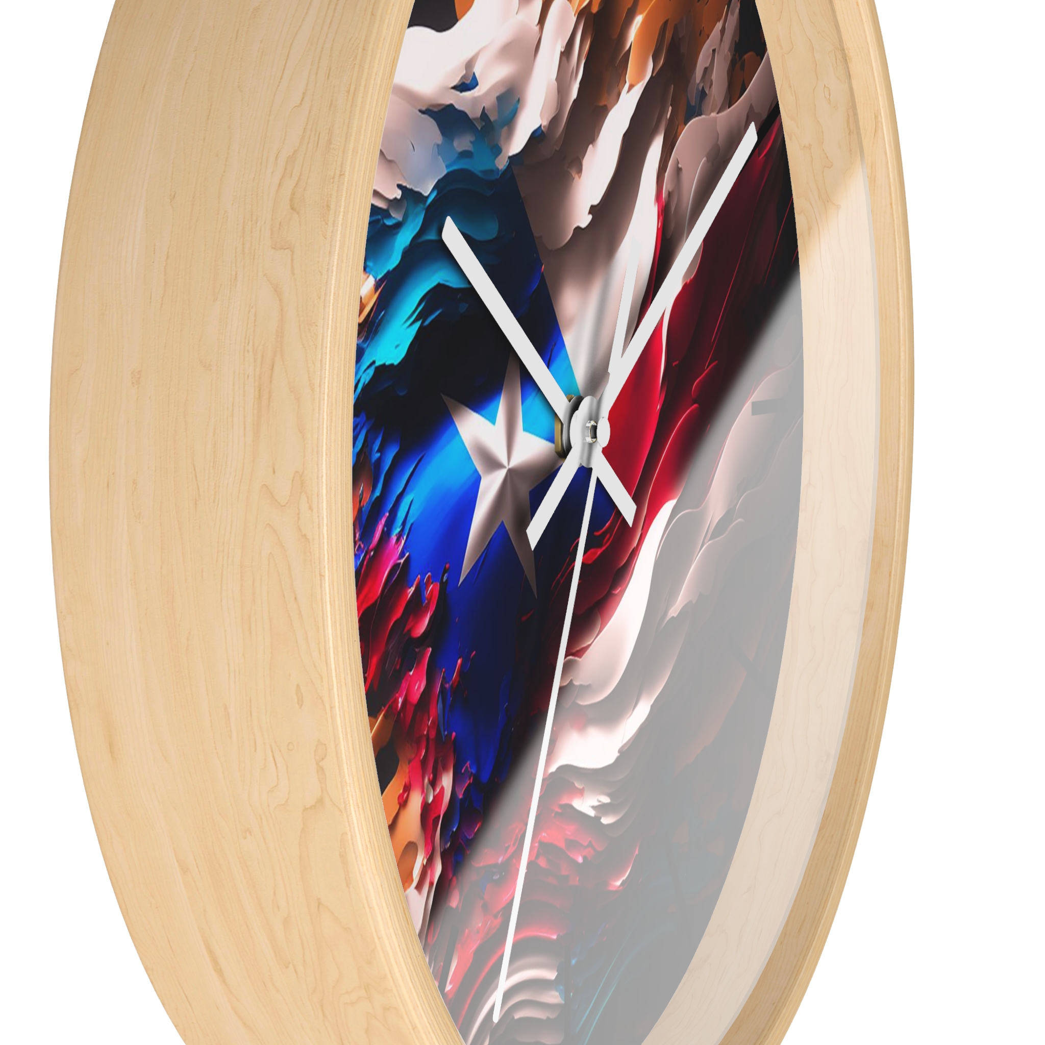 Puerto Rico Abstract Flag - Silent Wall Clock 10 in. - Image 11