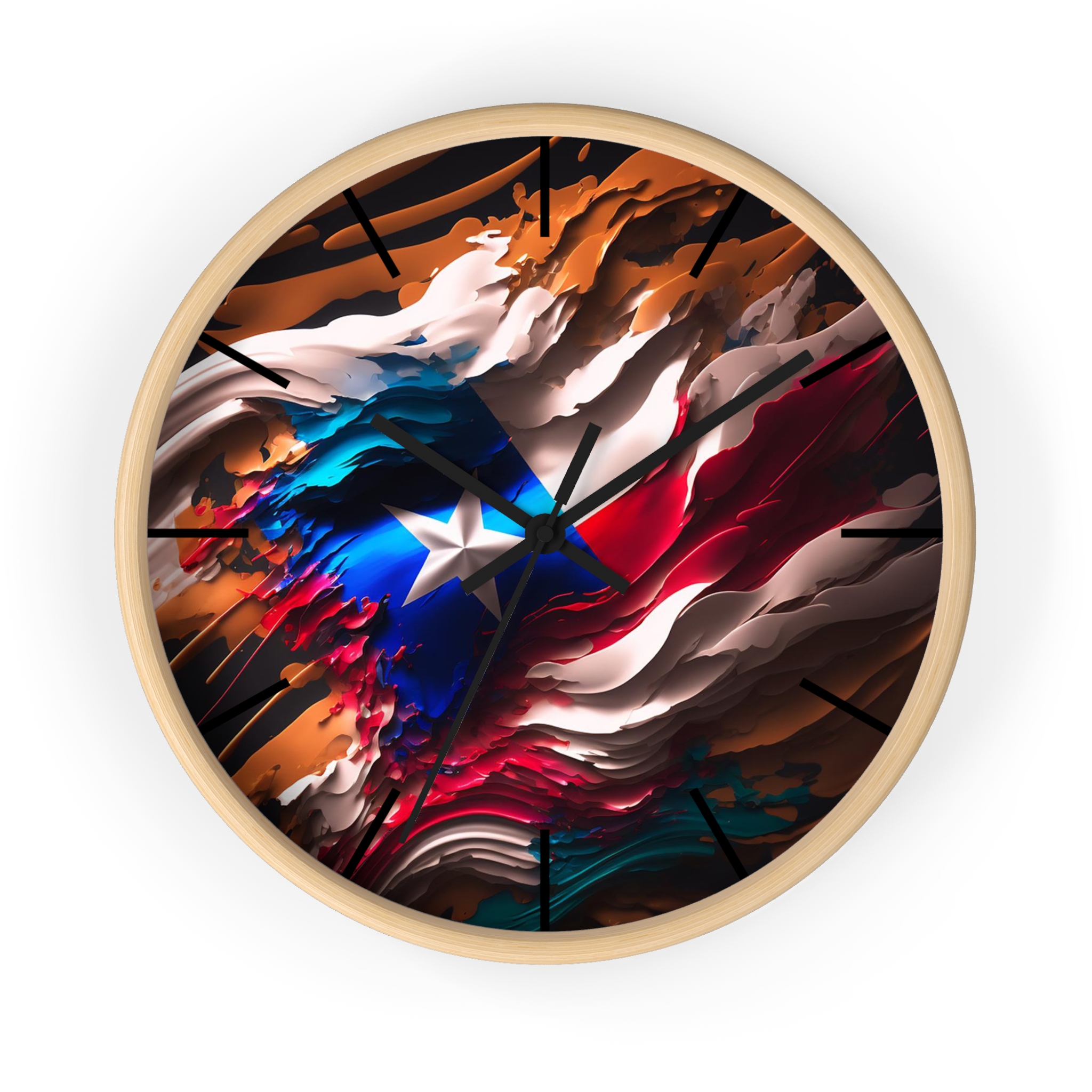 Puerto Rico Abstract Flag - Silent Wall Clock 10 in. - Image 7