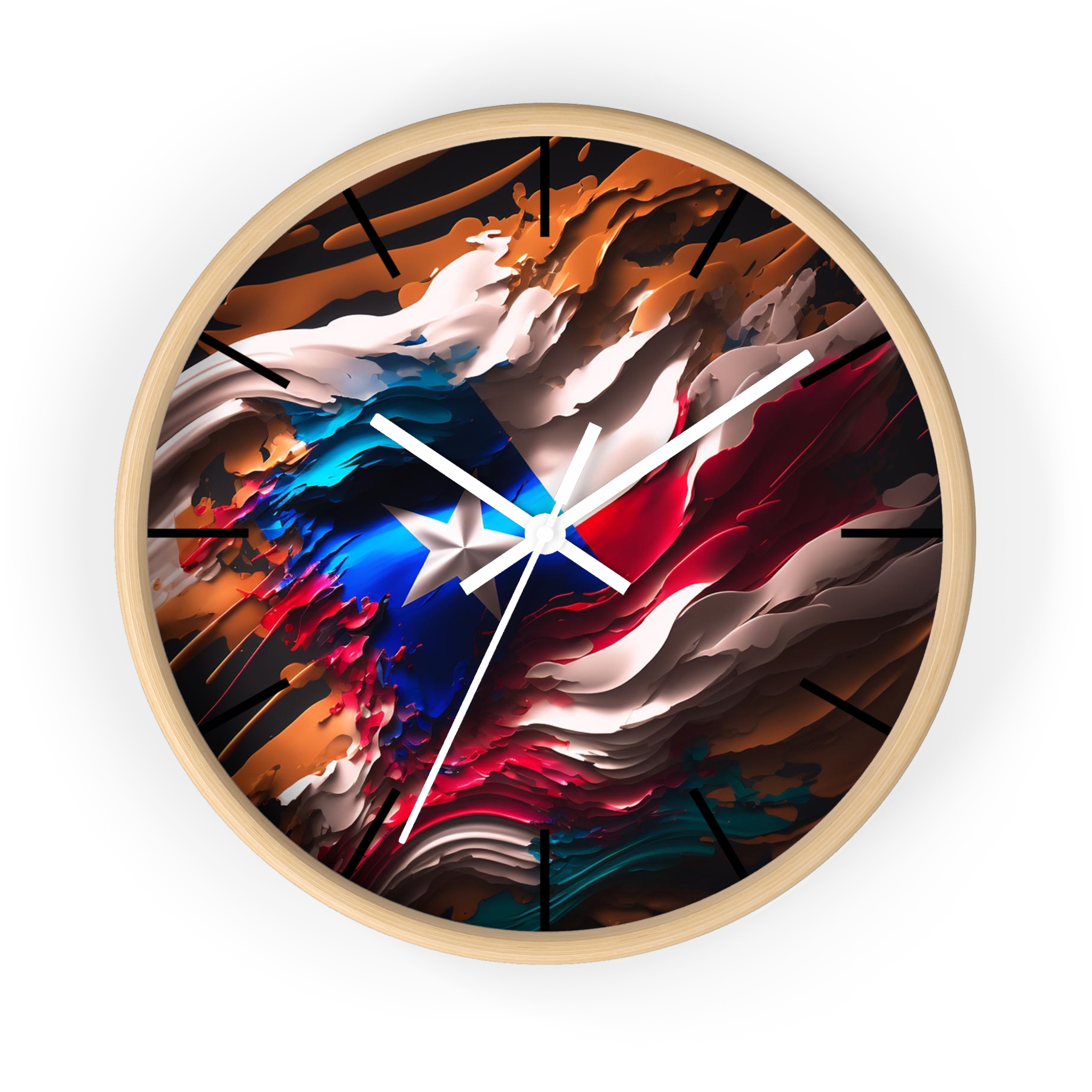 Puerto Rico Abstract Flag - Silent Wall Clock 10 in. - Image 10