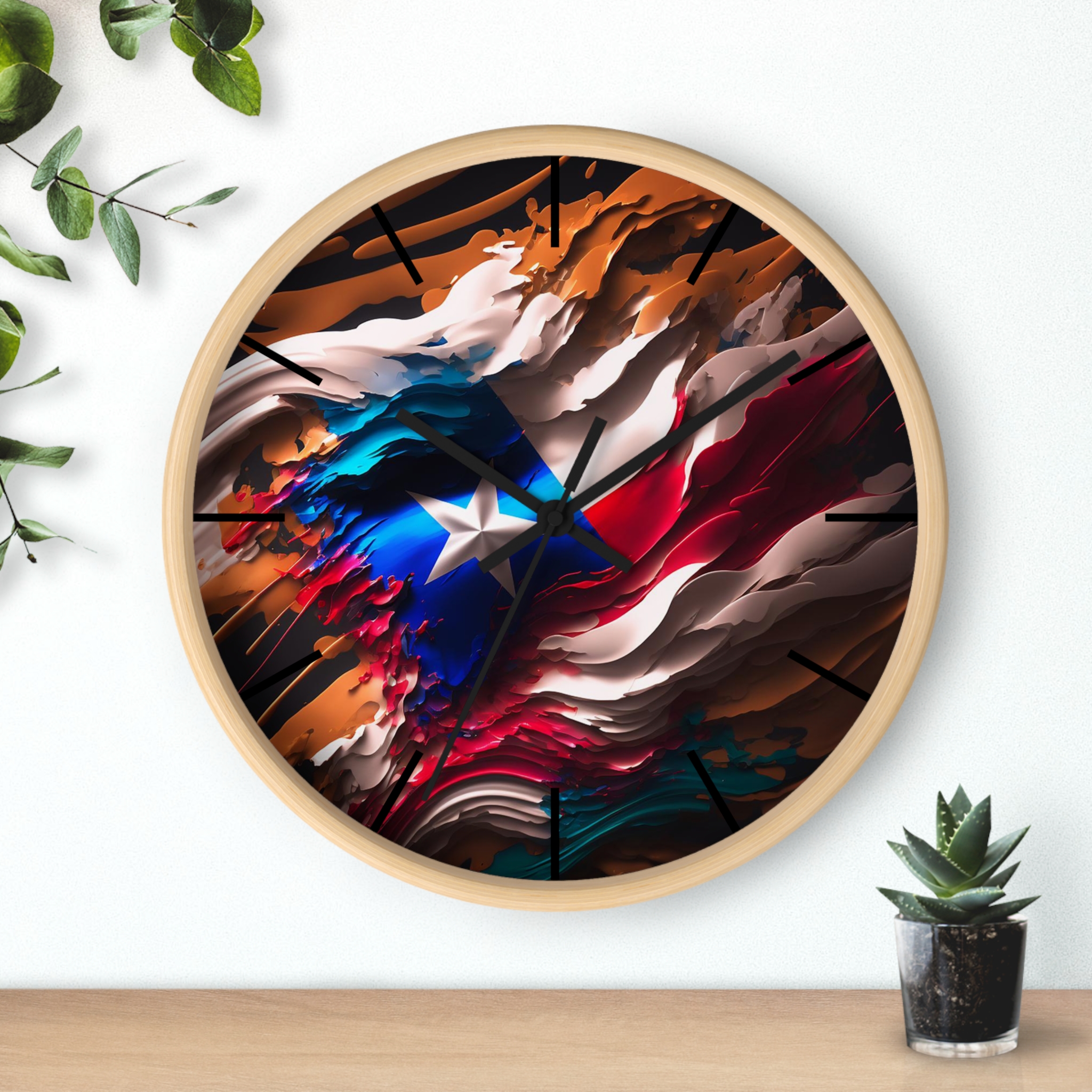 Puerto Rico Abstract Flag - Silent Wall Clock 10 in. - Image 9