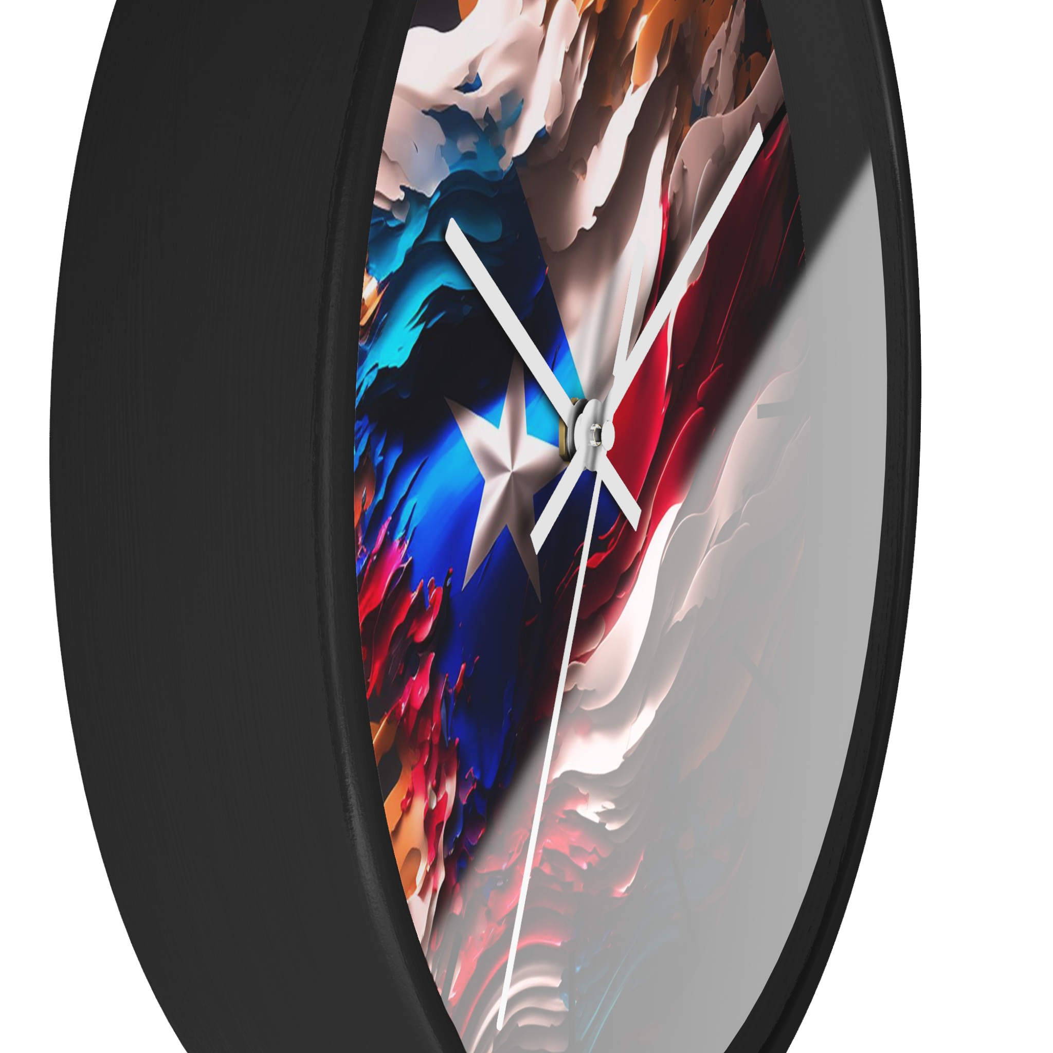 Puerto Rico Abstract Flag - Silent Wall Clock 10 in. - Image 5