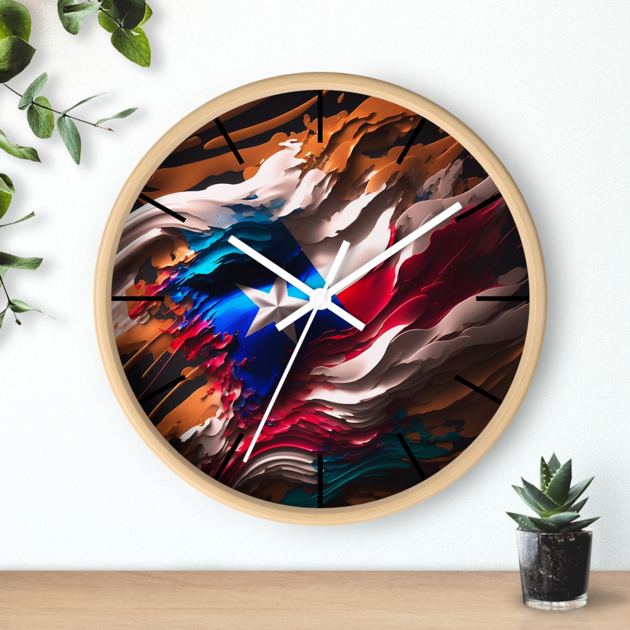 Puerto Rico Abstract Flag - Silent Wall Clock 10 in. - Image 12